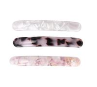 HEALLILY 3pcs Acetate Hair Clips Set for Women Rectangle Spring Barrettes Rounded Ends Creative Hair Ponytail Holders in Cherry Blossom Pink Cow White and Ivory White