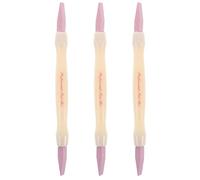 HEALLILY 3pcs Dual-Head Plastic Cuticle Remover Tools with Multifunctional Nail File and Buffing Pen for Home and Salon Use Portable Dead Skin Removal
