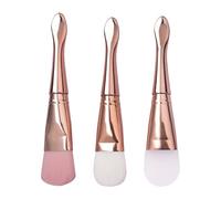 HEALLILY 3pcs Face Mask Brush Rose Gold Handle Soft Bristles for Facial Mud Applicator for DIY Mask Mixing and Applying Skin