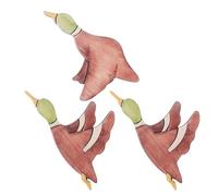 HEALLILY 3pcs Flying Bird Wall Decors Wood Rustic Vintage Wall-mounted Hanging Sculpture Artistic Three-dimensional Creative Bird Ornaments for Living Room and Offices