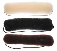 HEALLILY 3Pcs Hair Bun Makers Set Elastic Bands for Long Thick Hair Donut Bun Styling Tools in Black and Beige and Coffee for Teen and Women Updo