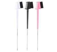 HEALLILY 3pcs Mascara Eyelash Comb Double Head Comb Nylon Abs Stainless Steel Rod Dual Eyebrow Brush Create Natural Brow Shape Comfortable Use Carrying for Traveling Random Color