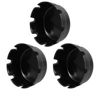 HEALLILY 3pcs Portable Outdoor Ashtrays Black Plastic Ashtray for Smokers Minimalist Design for Restaurant Bar Patio Easy to Clean and Stylish Decorative Ash Tray