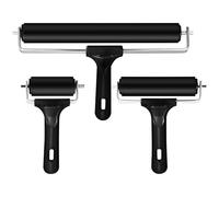 HEALLILY 3pcs Printmaking Rubber Rollers Brayer Set - 6cm, 10cm, 20cm Stamping and Gluing Rollers for Crafting, Wallpaper Application and Art Projects