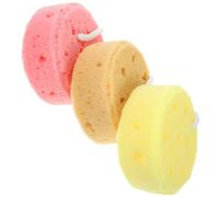 HEALLILY 3pcs Shower Sponge Body Scrubber with Lanyard Design, Soft Sponge Material for Supple Touch and Rich Froth, for Bathing and Outdoor Traveling
