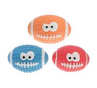 HEALLILY 3pcs Squeaky Rugby Ball Dog Made of Sturdy Latex Bite-resistant Interactive Balls for Pet Dogs for Outdoor Playing and Fetch Activities Random Color