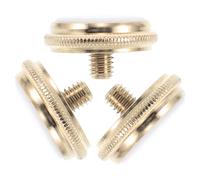 HEALLILY 3pcs Trumpet Finger Buttons Valve Caps with Gold Plated Shell Inlay, Nickel Plated Replacement Key Valve Caps for Standard Trumpet, Musical Instrument Parts