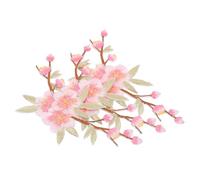 HEALLILY 3pcs Wintersweet Clothing Patches Plum Blossom Iron on Cloth Embroidery Patch for Personalize Clothing and Bags, Beautiful Pink Colour with Bright- Outlook to Decorate Crafts