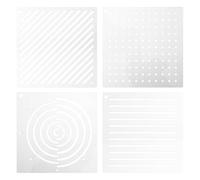 HEALLILY 4pcs Acrylic Sashiko Stencil Set for Quilting and Embroidery, Geometric Pattern Templates with Straight Line Quilting Rulers, DIY Sewing Craft Projects Tool Kit