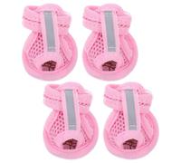 HEALLILY 4pcs Breathable Mesh Cotton Dog Boots Summer Sandals Anti-slip Sneakers Protect Paws from Hot Pavement for Deck Use