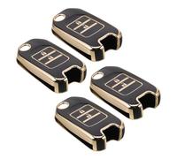 HEALLILY 4pcs Car Remote Key Protective Cover Compatible with Honda-52 2-button Folding Key Fob Case Black Scratchproof Dustproof Entry Remote Control Holder