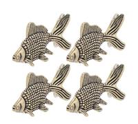 HEALLILY 4pcs Fish Shaped Brass Birdbath Cleaning Disks for Bird Baths and Fountains, Water Purification and Splash Minimizing Accessories, Suitable for Lawns and Courtyards