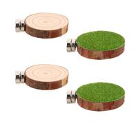 HEALLILY 4pcs Jumping Spider Hideout Accessories with Magnetic Wooden round Platforms for Vivarium Habitat, Providing Safe Movement and Simple Maintenance for Spider Enclosure Decoration