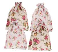 HEALLILY 4pcs Lavender Sachet Bags Empty Drawstring Pouches Breathable Mesh Storage for Jewelry Keys Dried Flowers Spices Decorative Aromatherapy Pouches for Wardrobe Car Bathroom