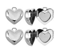 HEALLILY 4pcs Mini Heart Shaped Blush Case with Mirror, Portable Empty Powder Box for Travel and DIY Cosmetics, Sl luminum and Plastic Material, 0.4g Capacity, Stylish and Versatile