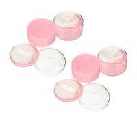 HEALLILY 4pcs Powder Puff and Container Set with Synthetic Sponge, Easy to Dry and Refuse Powder Flying, for Humid and Hot Summer Travel Use