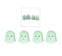 HEALLILY 4pcs Silicone Fingertip Protectors for Guitar Ukulele Mandolin Cyan Reusable Sore-finger Relief for Beginners