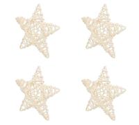 HEALLILY 4pcs Star Rattan Pet Food Leakage Chewing Educational Synthetic Material about 7x6x0.5 Cm Small Pet Teeth Cleaning for Rabbits Hamsters Owners