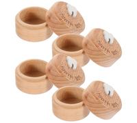HEALLILY 4pcs Wooden Tooth Storage Box Childfriendly Design and Dedicated Slots for Each Lost Tooth, Compact Keepsake Organizer Individual Labeled Compartments, Rounded Edge Matte Finish,