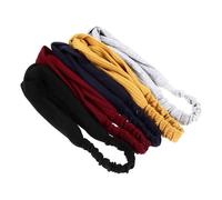 HEALLILY 5 Pcs Knitted Cotton Stretchy Hairbands for Women Elastic Plain Head Wraps in Grey Black Mustard Wine Blue Soft Knot Headbands for Makeup Yoga Sports Daily Wear