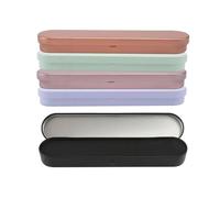 HEALLILY 5 Pcs Portable Tweezers Storage Case for Eyelash Extension Thickened Flip-top Organizer Boxes with Dual Slots Anti-Fall Makeup Tool Holder in Pink Black Rose Gold Blue Green