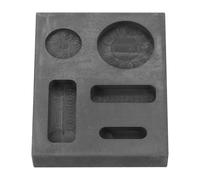 HEALLILY 5 Slots Machined Graphite Mold Melting Gold Mold High Purity High Shocking Resistance Black Graphite Mould for Silver and Smelting and Experiments