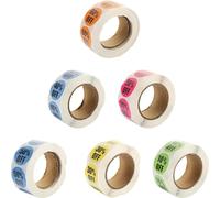 HEALLILY 500pcs Retail Store Sale Price Stickers 1-inch Adhesive Labels 6 Rolls (Style 1-6 Each 1 Roll) for Supermarket and Shop Pricing Tags