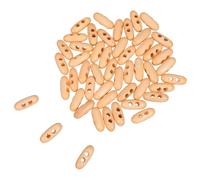 HEALLILY 50pcs 3cm Oval Wooden Toggle Buttons with 2 Holes for Sewing Garment Buttons for Coat Closures Sweater Fasteners DIY Wood for Crafts and Needlework