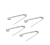 HEALLILY 50pcs Brooch Alloy Silver Three Holes Back Pins Clasp Bar Pins Brooch Pin Safety Pins for Craft Jewelry DIY Making Silver