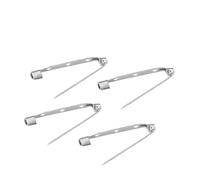 HEALLILY 50pcs Brooch Alloy Silver Three Holes Safety Pins Clasp Back Pins Bar Pins Brooch Pin for Craft Jewelry DIY Making Silver