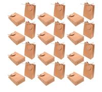 HEALLILY 50pcs DIY Kraft Gift Bags Small Paperboard Gift Bags with Smooth Surface and Natural Texture, Neat Construction to Hold Small Crafts, for Bakeries and Wedding Party Favour
