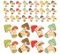HEALLILY 50pcs DIY Mushroom Wood Buttons for Sewing Clothing, Delicate Clothes Replacement Buttons with Holes, Craft Supplies for ’s Decorative Apparel
