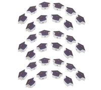 HEALLILY 50pcs Hat Shaped Wooden Beads for DIY Accessories Handmade Decorative Wooden Bead Caps Easy to Use for Creating Graduation Caps for Beginners