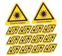 HEALLILY 50pcs Laser Safety Sign Warning Stickers Self Adhesive PVC Labels for Laboratories Factories Hospitals
