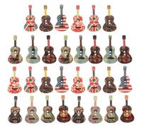 HEALLILY 50pcs Retro Style Wooden Guitar Buttons 35x18mm DIY Clothing Craft Accessories for Sewing, Coat, and Decorative Handmade Projects Random Color