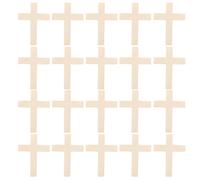 HEALLILY 50pcs Unfinished Wood Cross Pendants Miniature Cross Solid Wood Beige with Predrilled Holes Easy to Hang for DIY Projects and Home Decor