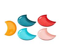 HEALLILY 5pcs Assorted Colour Pastry Plates Decorative Fruit Storage Trays Easy to Clean Snack Serving Dishes for Weddings and Parties Random Color