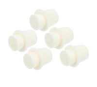 HEALLILY 5pcs Silicone Lab Stoppers for Flasks and Laboratory Equipment, Easy to Pull and Remove, White Flask Sealing Plugs for Professional Research Institutions and Laboratory Use