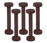 HEALLILY 5pcs Vintage Brown Wooden Spools 96mm X 28mm Small Empty Wood Bobbin Reels for Yarn Twine Weaving Crafts DIY Art Education