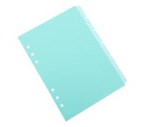 HEALLILY 6pcs A5 Plastic Binder Index Dividers with Tabs, Waterproof Pp Material, 6 Holes for Easy Adaptation and Replacement, for Study and DIY Layouts, Green