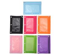 HEALLILY 7pcs Portable Pencil Pouches Multi-Function Pen Bags with Large Capacity Convenient Pen Storage Made of Oxford Cloth and PVC Creative Design