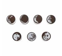 HEALLILY 7pcs Wooden Moon Phase Stamp Craft Seals for Journaling Scrapbooking Card Making Smooth Polished Decorative Handbook Stamps