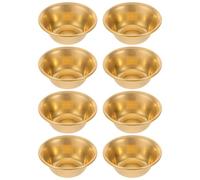 HEALLILY 8pcs Small Buddhist Copper Offering Bowls with Excellent Durability and Oxidation Resistance, Decorative Mini Brass Bowls for Personal Temple Altars and Travel Rituals