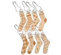HEALLILY 8pcs Wooden Crochet Markers for Knitting Stitch Rings, Easily Slips Over Needles, Easy to Store, for DIY and Crocheting Lovers
