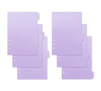 HEALLILY A7 6-Hole Binder Dividers Set with 6 Light Purple Pp Index Tabs, Notebook Replacement Inserts for Organizing Notepads and Binders, Sturdy Classification Tabs for Office and School