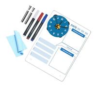 HEALLILY Acrylic Memo Writing Board Clock Type Whiteboard Display Multi-Functional Design Assorted Color Acrylic and Cloth Material No Battery Desktop Use for Efficient Time and Task