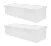 HEALLILY Airtight Storage Containers for Fruit and Snacks Storage 2pcs for Refrigerator, Large Capacity 1560ml Rectangular Boxes Stackable Kitchen Organisers