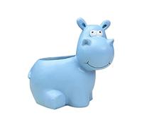 HEALLILY Animal Succulent Planter Pot Ceramic Hippo Giraffe Succulent Planter Flower Pots Plant Bonsai Holder Animal Flower Container Desktop Flower Vase Pen Holder Table Art Statue, 12x11.8 cm