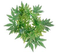 HEALLILY Artificial Climbing Vines with Green Plastic Leaves for Reptile Terrarium and Fish Tank Decoration, Realistic Faux Jungle Vines Designed for Frogs and Arthropods, No Colour Fade,
