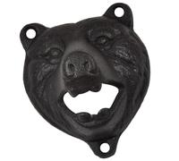 HEALLILY Bear Shape Wall Mount Iron Beer Bottle Opener Cap Remover for Kitchen Party Bar Decor